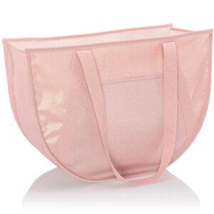 Thirty One NEW Rose Blush Metallic Extra Large Round Utility Tote 18.5"X14"X8"